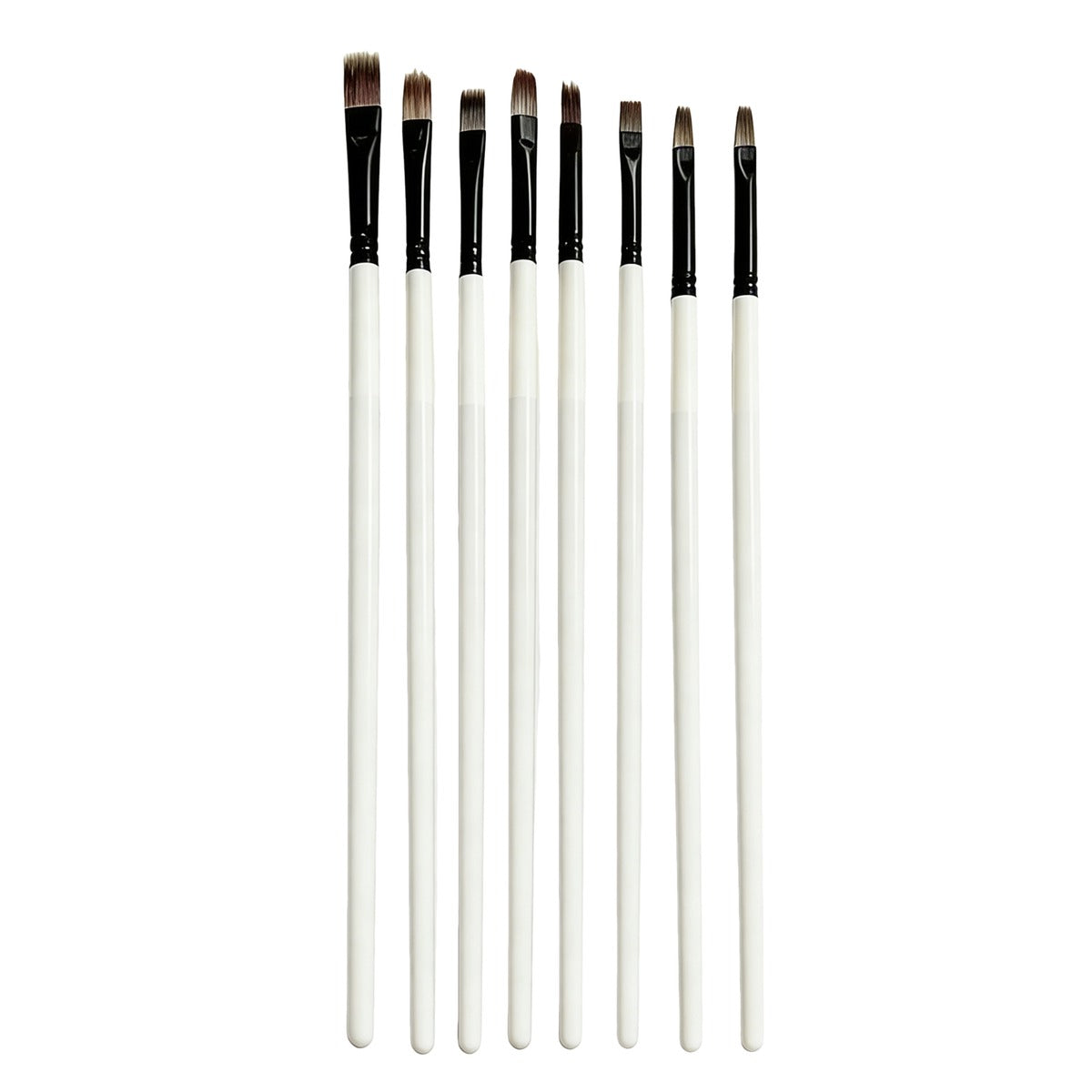 8-Piece Wooden Handle Watercolor Brush Set - Cream - COI0001 product image