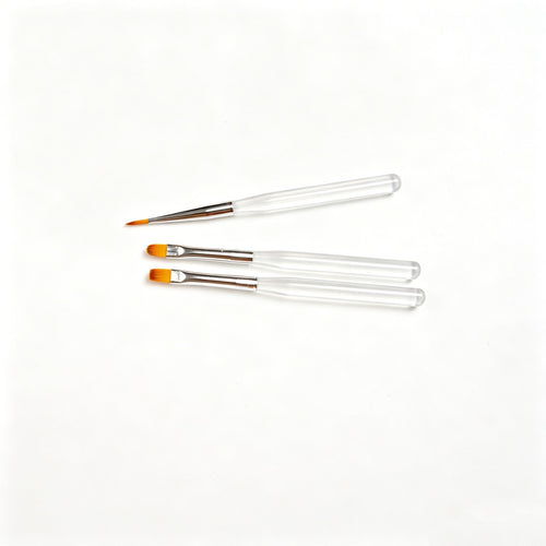 3-Piece Acrylic Handle Watercolor Brush Set - Frosted White - COI0002 product image