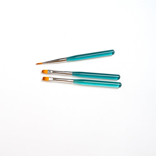 3-Piece Acrylic Handle Watercolor Brush Set - Blue - COI0003 product image