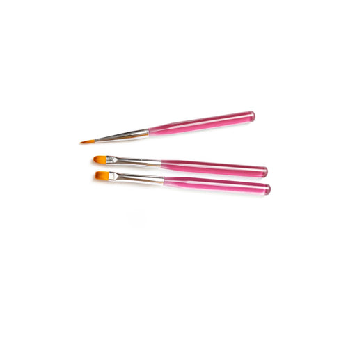 3-Piece Acrylic Handle Watercolor Brush Set - Pink - COI0004 product image